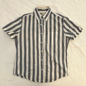 J. Crew Blue and White Striped Shirt